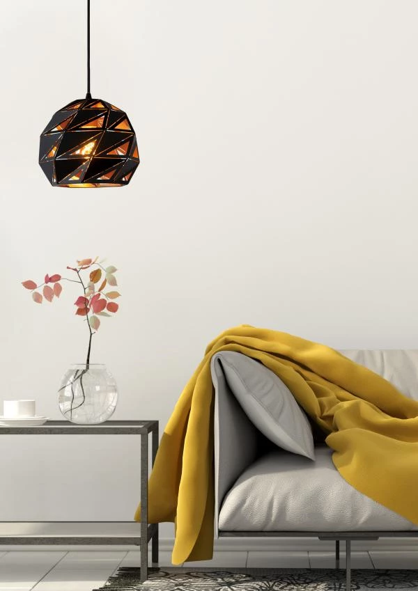 Lucide MALUNGA - Hanglamp - Ø 25 cm - 1xE27 - Zwart - sfeer 1